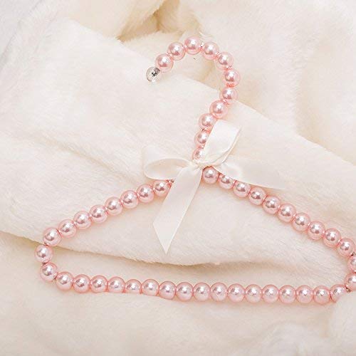 Bueer 5 Pack Pearl Beads Metal Elegant Rosette Clothes Hangers For Kids Children Pet Dog (White)