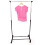 YYAO Adjustable Clothes Garment Rack Standard Rod Portable Rolling Clothing Hanger Rack Organizer on Wheels, Black & Silver