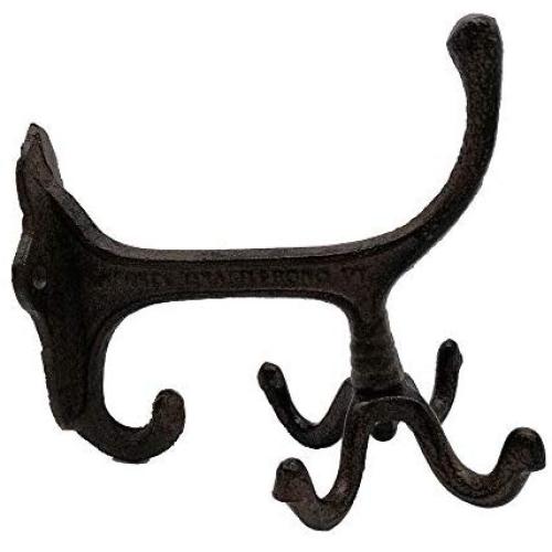 Comfy Hour Cast Iron Five Coat Hooks Clothes Key Hooks Rack Wall Hanger - Heavy Duty, Brown, Recycled, Decorative Gift Idea Comfy Hour Cast Iron Five Coat Hooks Clothes Key Hooks Rack Wall Hanger - Heavy Duty, Brown, Recycled, Decorative Gift Idea