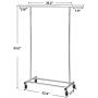 SONGMICS Clothes Rack on Wheels, Heavy Duty Garment Rack with Extendable Hanging Rail, Holds up to 200 lb, Collapsible Clothing Rack UHSR13S
