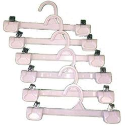 Set of 6 3 x 10 Plastic Clip Clothes Hangers
