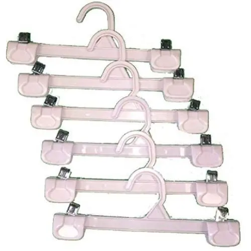 Set of 6 3 x 10 Plastic Clip Clothes Hangers Set of 6 3 x 10 Plastic Clip Clothes Hangers