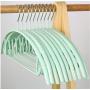 42cm 10 pcs Random Color Plastic Skid-Resistant Clothes Hangers for Adult PVC Coating Clothing Hangers with Stainless Steel Hook Dry Wet