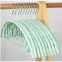 42cm 10 pcs Random Color Plastic Skid-Resistant Clothes Hangers for Adult PVC Coating Clothing Hangers with Stainless Steel Hook Dry Wet