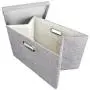 OZEL Mall 1 Collapsible Fabric Containers, Cloth Baskets, Shelf Storage Bin, Closet Organizer Box, with Lid and Handle, 15.5&quotx10.8&quotx9.8", Light Grey (1