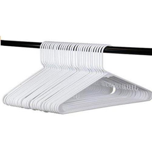White Plastic Clothes Hangers | The Best Choice Everyday Standard Suit Clothe Hanger Target Set | Bulk Beauty Closet Room Pack | Adult Clothing Drying Rack Dress Form Shirt Coat Hangers with J Hooks