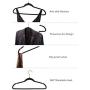 VEEYOO Premium Velvet Suit Hangers - Heavy Duty, Ultra Thin, Non Slip & Space Saving Clothes Hangers 360 Degree Chrome Swivel Hook Velvet Hangers for Coat Suit Shirt Dress Pants (Set of 50 PCS, Black)