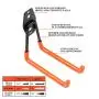 Steel Garage Storage Utility Double Hooks, Easy to Install Wall Mount Heavy Duty Hangers for Organizing Large Power Tools, Anti Slip Design Holding Ladders, Chairs, Bikes, Ropes, Bulk Items, Pack of 6