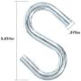 Paracord Planet - 4 Packs - S Shaped Hooks S Hanging Hooks S Metal Hanger - 3/8 Inch Thick, 3 Inches Long