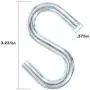 Paracord Planet - 4 Packs - S Shaped Hooks S Hanging Hooks S Metal Hanger - 3/8 Inch Thick, 3 Inches Long
