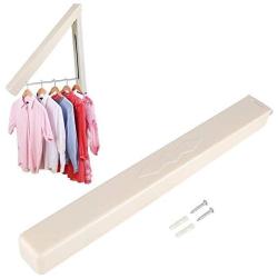 GOTOTOP Folding Hidden Wall-mount Hanger Retractable Indoor Bedroom Clothes Towel Rack