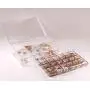 Mymazn Plastic Clear Jewelry Organizer Boxes for Women, Girls | Small Jewelry Case Storage Bracelets, Rings, Earrings Holder Tray (2 Layer, Brown)