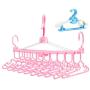 EvaroFly Multipurpose Magic Folding Hanger, 360° Rotatable Storage Child Clothes Hanger, Household Travel Camping -Pink