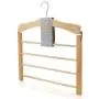 HANGERWORLD Natural Wooden 4 Tier Non Slip Inlaid Grip Space Saving Pants Bar Clothes Organizer Coat Garment Hangers HANGERWORLD Natural Wooden 4 Tier Non Slip Inlaid Grip Space Saving Pants Bar Clothes Organizer Coat Garment Hangers