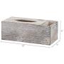 Barnyard Designs Rustic Distressed Wooden Rectangular Tissue Boxes Cover with Storage Compartment - Decorative Bathroom Facial Tissue Boxes Holder Farmhouse Decor 12” x 6”