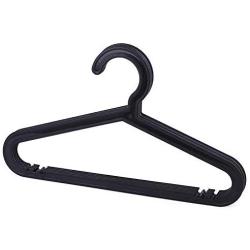 SAASNY Plastic Hangers Standard Hangers,20 Black 41cm Plastic All Purpose Coat Clothes Garment Trouser Skirt Bar Hangers Loop Hooks. for Drying and Storage