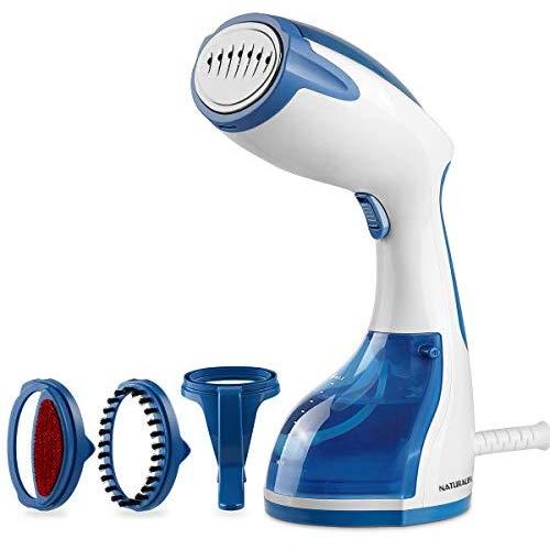 NATURALIFE Powerful 1200-Watt Handheld Steamer for Clothes, Garment Fabric Wrinkle Remover, 30s Fast Heat-up, Auto-Off, 8.79 oz. Large Detachable Water Tank, Stainless Steel Soleplate, 3 Attachments