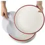 Simplify Holiday Dinner Plate Dinnerware Storage Boxes with 12 Felt Dividers, China Tableware Containers Set, Red Simplify Holiday Dinner Plate Dinnerware Storage Boxes with 12 Felt Dividers, China Tableware Containers Set, Red