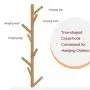 Coat Rack 8 Hooks Wooden Coat Rack Free Standing Entryway Natural Sturdy Wood Tree Coat Rack Stand Hanger Holder for Clothes/Scarves/Handbags for Office/Living Room/Bathroom (Khaki)