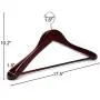 JS HANGER Coat Hangers Extra Wide Rounded Shoulder with No-Slip Bar, Walnut Finish, 3 Pack JS HANGER Coat Hangers Extra Wide Rounded Shoulder with No-Slip Bar, Walnut Finish, 3 Pack