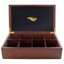 The Bamboo Leaf Tea Boxes Storage Organizer for Tea Collections, 8 Compartment w/Solid Lid (Cherrywood)