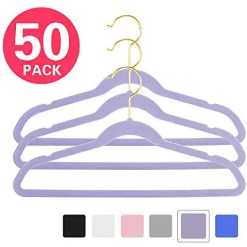 MIZGI Premium Kids Velvet Hangers (Pack of 50) 14" Wide with Gold Hooks,Space Saving Ultrathin,Nonslip Hangers use for Petite Junior Childrens Skirt Dress Pants,Clothes Hangers (Purple) MIZGI Premium Kids Velvet Hangers (Pack of 50) 14" Wide with Gold Hooks,Space Saving Ultrathin,Nonslip Hangers use for Petite Junior Childrens Skirt Dress Pants,Clothes Hangers (Purple)