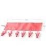 SJYDGQQ Foldable Bathroom Clothespin Rack, Travel Clothes Line - Organizer Clothes Folding Hanger With Six Clips (watermelon red)