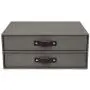Bigso Birger 2-Drawer Canvas Fiberboard Easy Pull Handle Document Letter Box, 5.7 x 13 x 9.8 in, Grey Bigso Birger 2-Drawer Canvas Fiberboard Easy Pull Handle Document Letter Box, 5.7 x 13 x 9.8 in, Grey