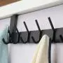 Dseap Over The Door Hanger Hook, Over The Door Towel Rack, Over Door Coat Rack for Clothes Hat Towel Bathroom, Black