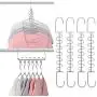 Giftol Metal Space Saving Hangers 12 Slots New Version Hanger Magic Cascading Hanger Closet Wardrobe Clothes Organizer(4 Pack)