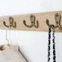 HOVEOX 20 Pcs Double Prong Robe Hook Retro Towel Cloth Hanger Wall Hat Jewelry Hooks Rustproof Rustic Hooks Utility Hooks with 40 Pcs Screws and a Screwdriver (Bronze)
