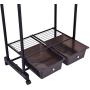 ReunionG Adjustable Double Garment Rack for Hanging Clothes Hanger Stand Organizer with Wheels, Drawers and Shelves (28&quotx17&quotx63")