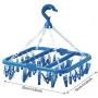 Foldable Clip and Drip Hanger - Hanging Drying Rack with 32 Clips