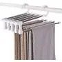 YUNAI Stainless Steel Pants Hangers Jeans Clothes Organizer Folding Storage Rack Space Saver Storage Rack for Hanging YUNAI Stainless Steel Pants Hangers Jeans Clothes Organizer Folding Storage Rack Space Saver Storage Rack for Hanging