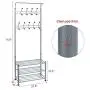 Iusun Coat Rack with 3-Tier Shoe Bench Stand Hall Entryway Storage Shelf Look Accent Furniture for Clothes Hat Bag Hanger Floor Bedroom Multi-Function Simple Clothes Rack-Ship from USA