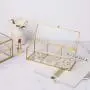 Feyarl Gold Glass Jewelry Trinket Boxes Storage Container Ring Earring Holder Clear Glass Decorative Boxes Beauty Display