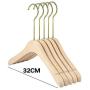 SAASNY Suit Hangers,High Grade Wooden Clothes Hangers 32 X 2 X 29 cm Set of 30 with Natural Wood Color Fine Polished and 2 Grooves and Non-Slip Durable,Ideal for Home and Shops