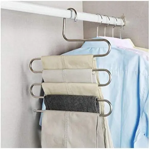 5pcs Multi-Use Pants Trousers Hanging Clothes Hanger 5-Layers Room Space Saver 5pcs Multi-Use Pants Trousers Hanging Clothes Hanger 5-Layers Room Space Saver