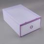 5 Pcs Clear Plastic Shoe Storage Boxes, Foldable Shoe Containers Double Plastic Purple DIY Shoe Drawers Home Storage