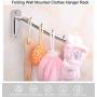 JTKDL Folding Wall Mounted Clothes Hanger Rack 304 Stainless Steel with Swing Arm Holder Clothing Hanging System No Damage Wall, Easy to Install 2 Pack