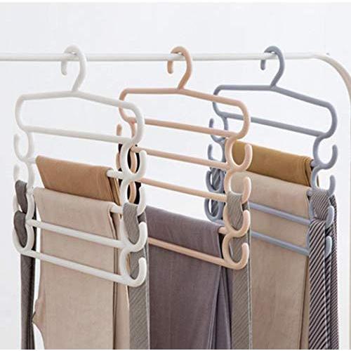 Viaste Plastic Clothes Hangers - Multi-Function Five-Layer Towel Hanging Clothes Hanging Adult Hanger Organize Your Clothes,1Pcs