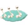 Indianshelf Handmade 1 Artistic Vintage Green Wooden Double Loop Rail Hooks Hangers/Coat Hooks Hardware
