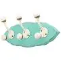 Indianshelf Handmade 1 Artistic Vintage Green Wooden Double Loop Rail Hooks Hangers/Coat Hooks Hardware
