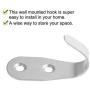 uxcell 10pcs Wall Hooks Stainless Steel Wall Mounted DIY Coats Prong Robe Hooks Clothes Hanger Holder with Screws