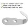 uxcell 6pcs Wall Hooks Stainless Steel Wall Mounted DIY Coats Prong Robe Hooks Clothes Hanger Holder with Screws