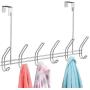 iDesign Classico Metal Over the Door Organizer, 6-Hook Rack for Coats, Hats, Robes, Towels, Bedroom, Closet, and Bathroom, 18.75" x 5" x 10.75", Chrome