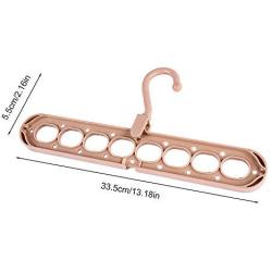 Hamkaw Hangers Closet Organizer, A Set of 3 Space Saving Hangers - Foldable - Non Slip, Eight Holes Multifunctional Magic Clothes Hanger for Heavy Clothes, Shirts Pants Dresses Coats