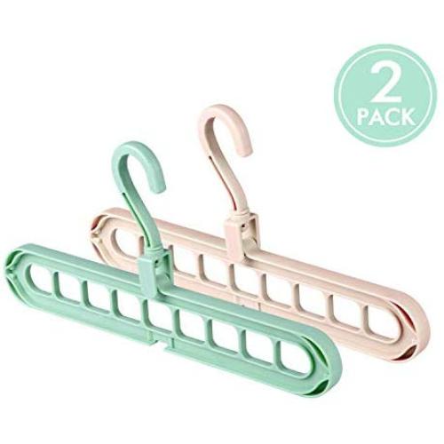 Bobrv Bobrvladikotbobra 2 Pack Clothes Hangers Space Save Closet Organize Plastic Suit Pants Coat Skirt Green