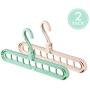 Bobrv Bobrvladikotbobra 2 Pack Clothes Hangers Space Save Closet Organize Plastic Suit Pants Coat Skirt Green