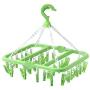 BAIYING 1pc Foldable Plastic Clothes Hanger with 32 Clips, Household Drying Rack Baby Clothes Hanger Socks Hanger Underwear Hanger for Outdoor/Indoor